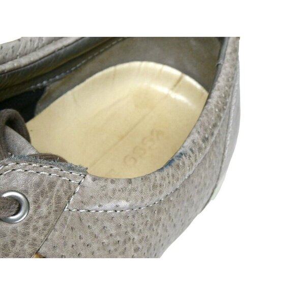 Ecco Soft 7 Mens Size 45 Us 11-11.5 Perforated‎ Leather Sneakers Grey Taupe - Picture 8 of 14